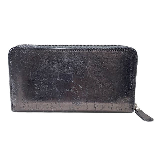 ベルルッティ カリグラフィ 財布 長財布 イタウバ スクリットレザー ロングウォレット ラウンドファスナー レザー ブラック Berluti メンズ 人気 定番 上品 感 重厚感