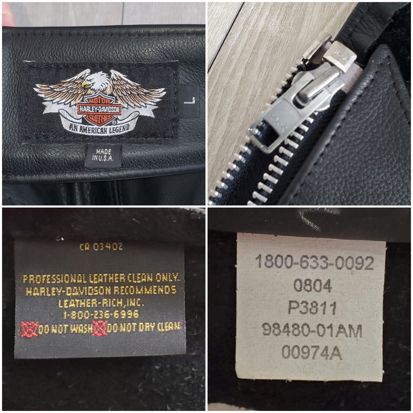 Harley-Davidson ハーレーダビッドソン□美品 2000s USA製 本革 肉厚 