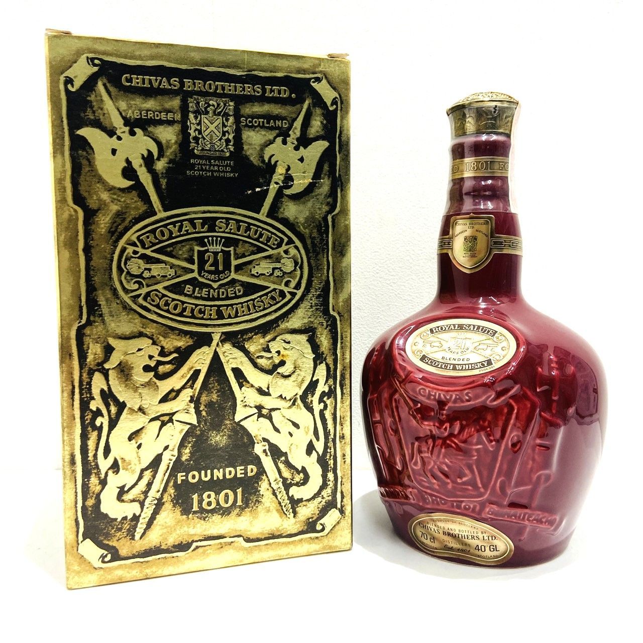 古酒◇ウイスキー ロイヤルサルート21年 スコッチ 箱付 青未開封