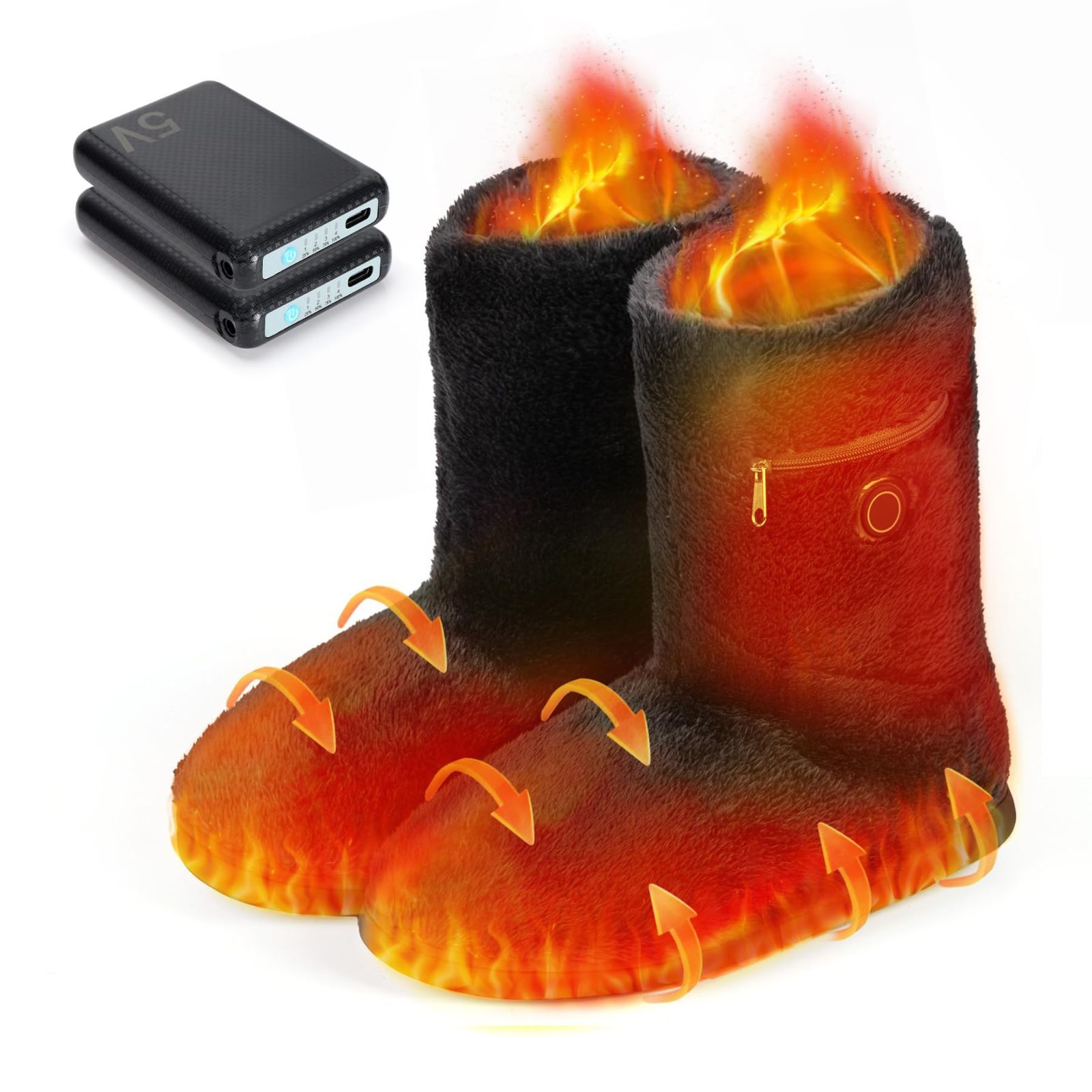 フットウォーマー コードレス 電気スリッパ 10秒速暖 足温器 充電式 足元ヒーター 電熱スリッパ 歩ける 6000 mAh バッテリー付き ヒーター 3段階温度調節 1.5 m延長コード付き ふわふわ 洗える 足を温めるグッズ 足元 暖房 ヒータース