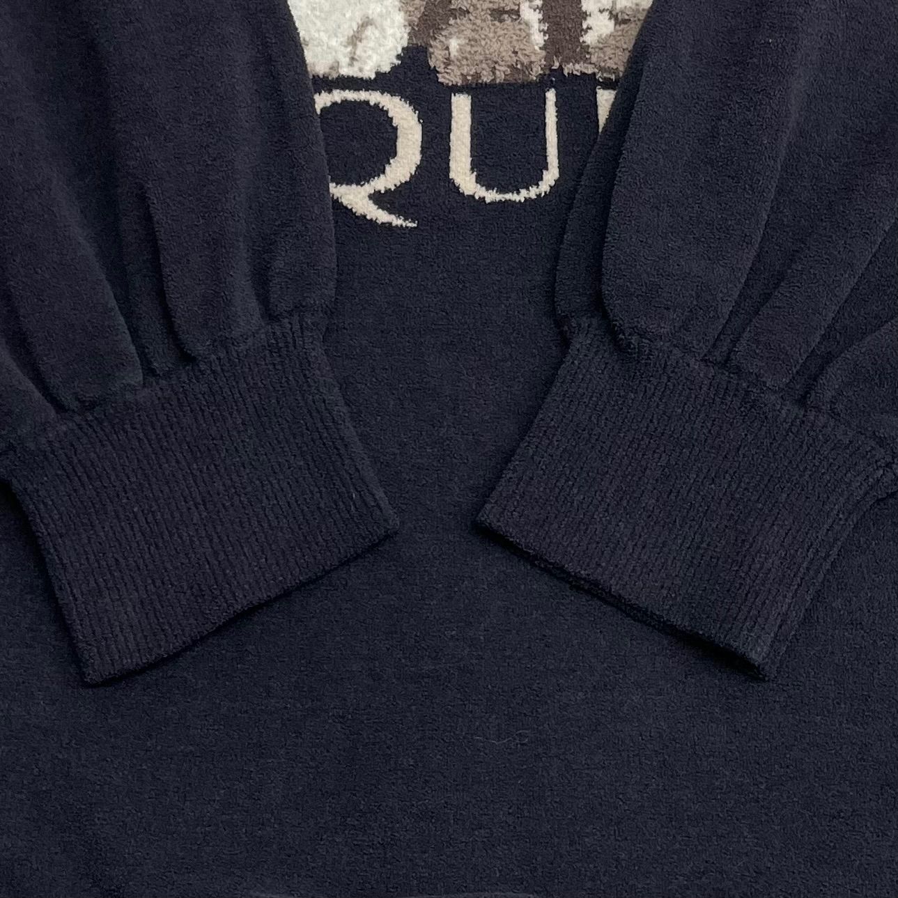 深みのある gelato pique ジェラートピケ ツインキャットジャガードワンピース ルームウェア ワンピース サイベリアン 猫 ネコ キャット エアリーモコ ふわふわ ネイビー 紺 サイズF レディース 秋 冬 ゴーゴー古着マルイ北千住店 32 No.1165