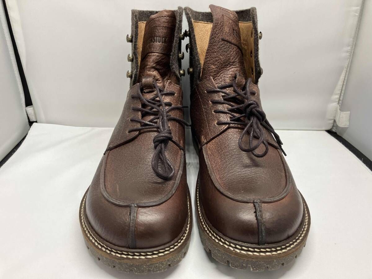 留め具1箇所 BIRKENSTOCK ティミンズハイブーツ レザーブーツ ブラウン サイズ43 約28.0cm