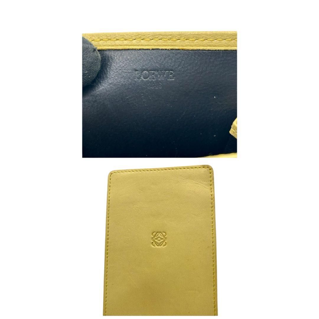 美品　ロエベ　眼鏡ケース　黄　アナグラム　レザー　本革　LOEWE　w3 美品 ロエベ LOEWE 眼鏡ケース 黄 イエロー アナグラム レザー 本革 w3