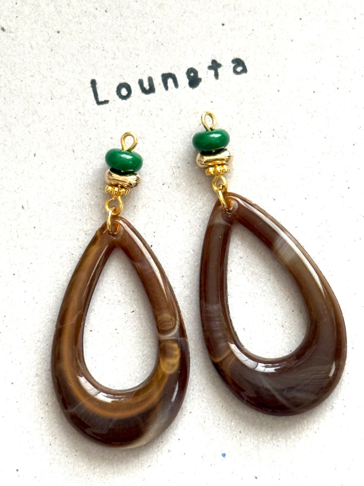 ハンドメイドピアス3213 ハンドメイドピアス3213 3213プチプラピアス 大ぶりピアス ブラウン