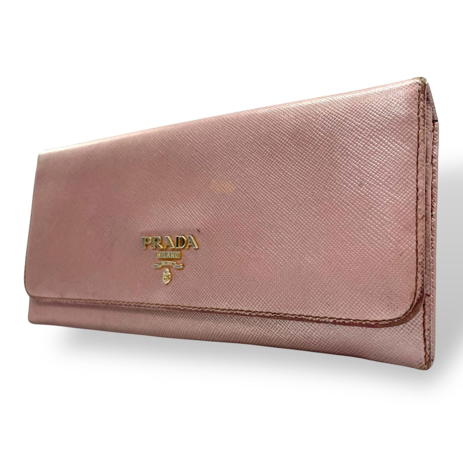 PRADA プラダ 長財布 ロングウォレット サフィアーノレザー ピンク