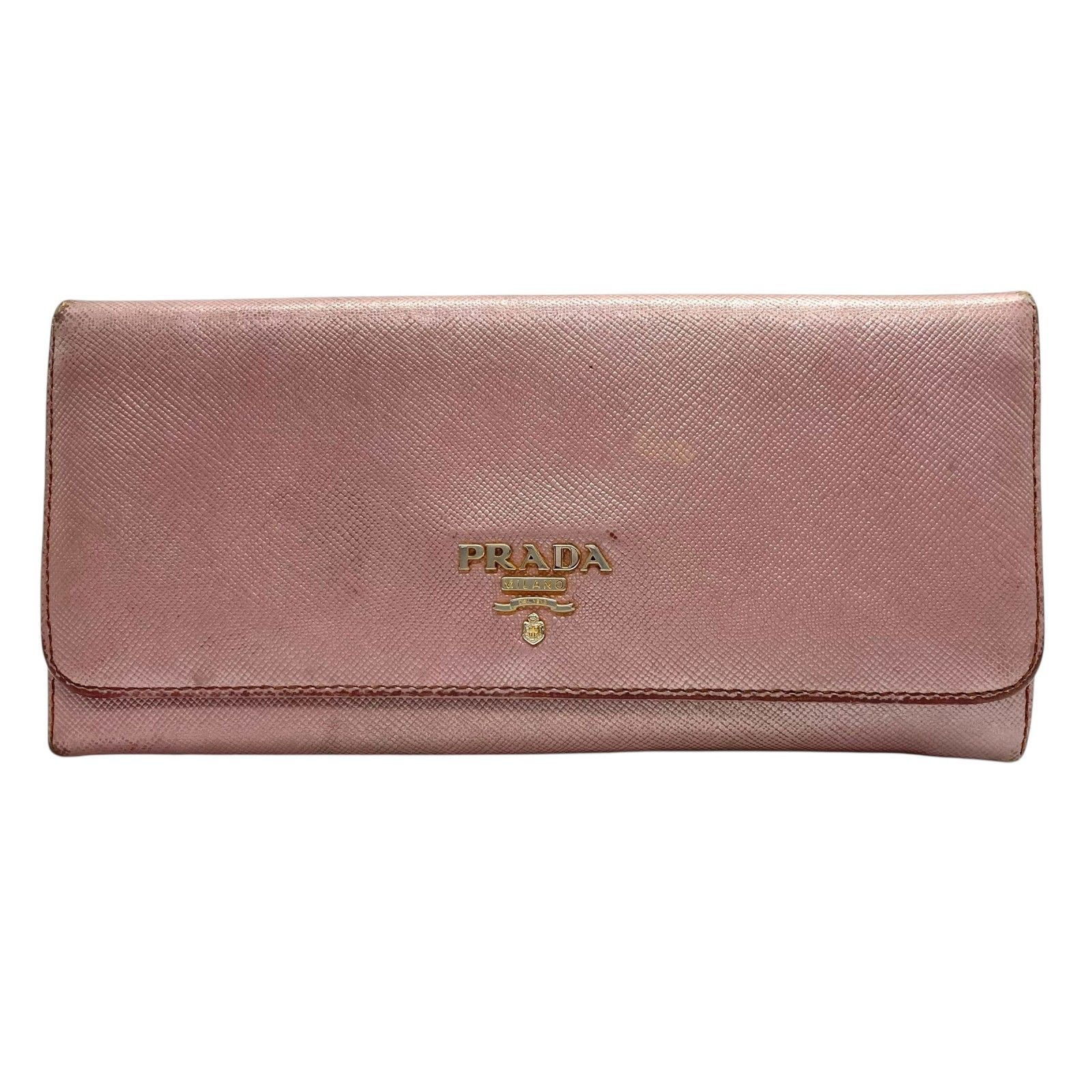 PRADA プラダ 長財布 ロングウォレット サフィアーノレザー ピンク
