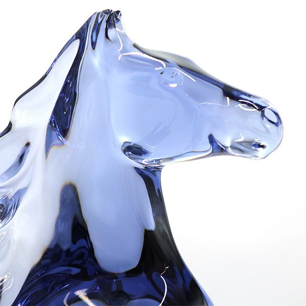 美品】バカラ Baccarat ウマ マレンゴ ミッドナイト クリスタル ブルー