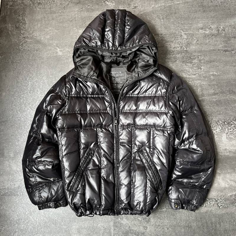 Vintage Uniqlo 00s Y2K Semi-Glossy Cropped Down Jacket Men's M