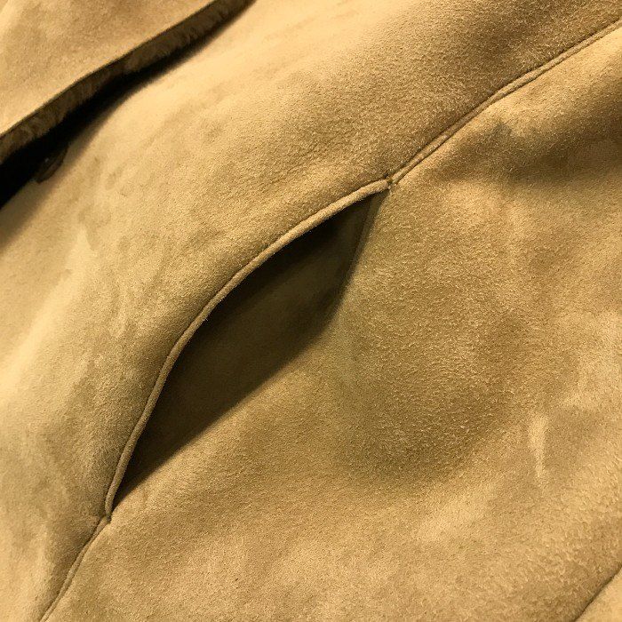 BALLSEY ボールジー ムートンコート レディース 冬 ミドル丈 リアルムートン 羊革 ノーカラー ベージュ 38サイズ 11-08-74-08206 中古 T1 BALLSEY ボールジー ムートンコート レディース 冬 ミドル丈 リアル