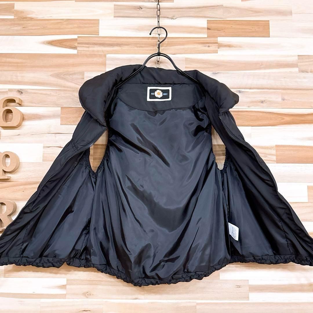 美品【ピンクハウス】ボリューム ジップアップ 中綿 ベスト リボン