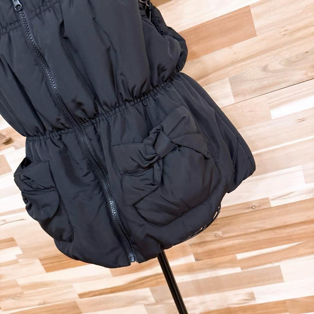 美品【ピンクハウス】ボリューム ジップアップ 中綿 ベスト リボン