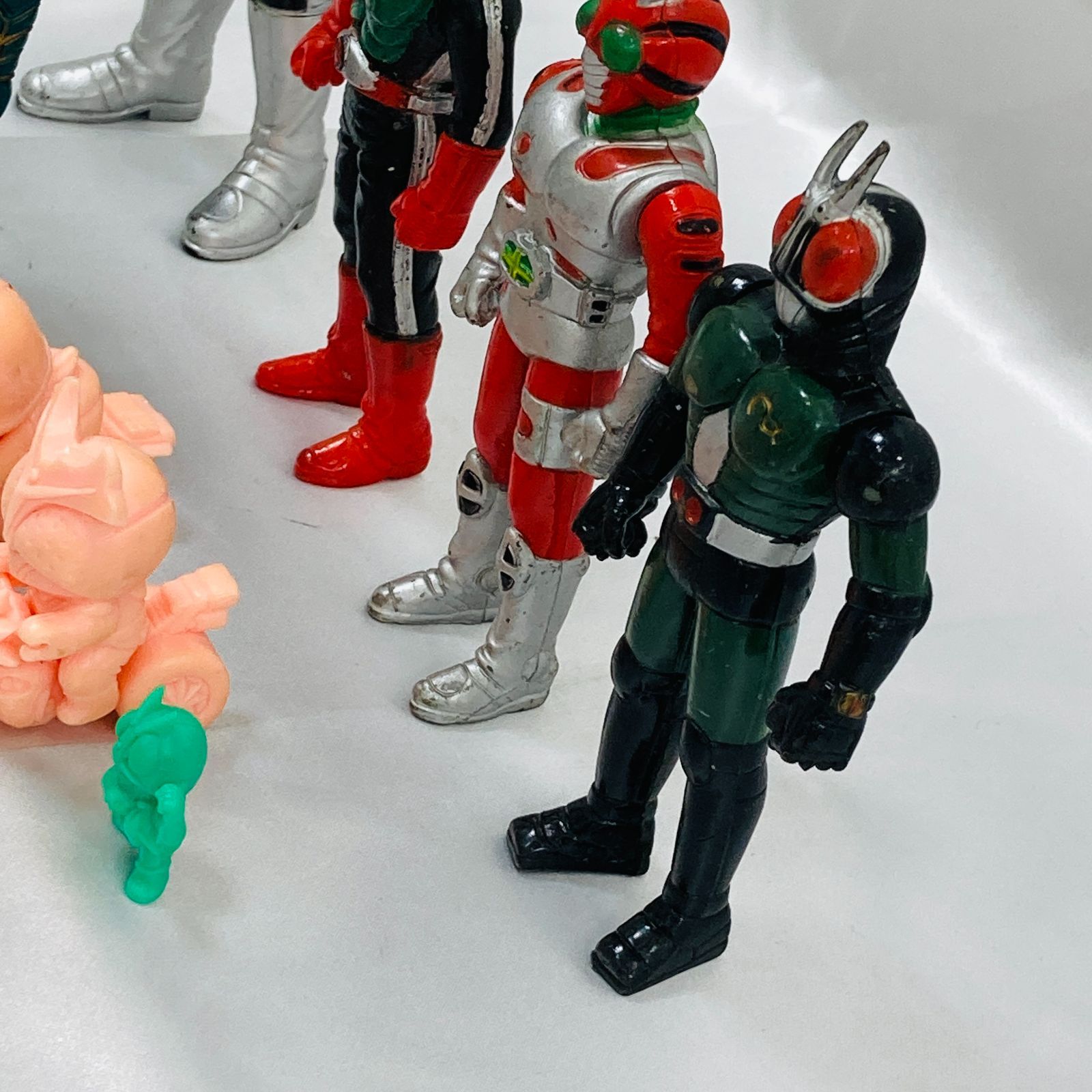 仮面ライダー フィギュア 2体セット　当時物　石森プロ　東映 A【まとめ売り】スーパー1 石森プロ 東映 Cマーク 食玩 SD仮面ライダー