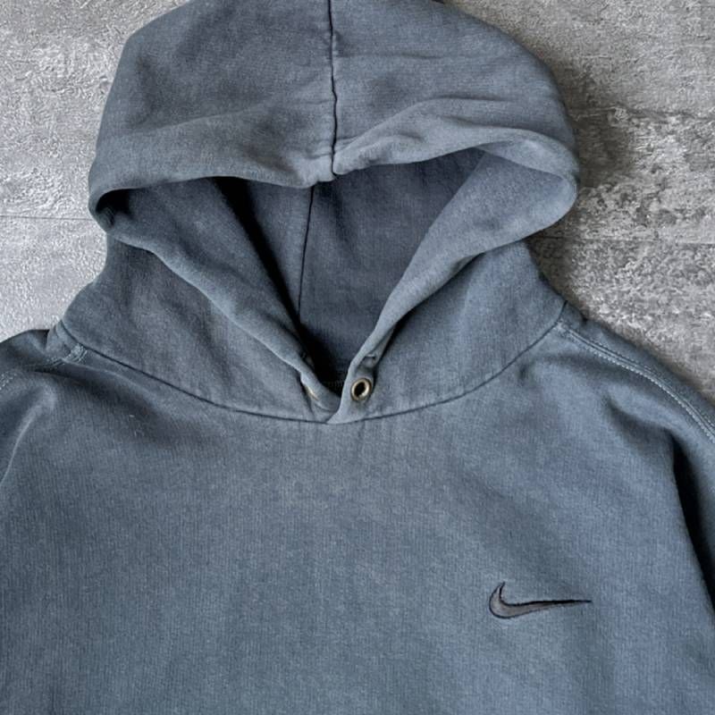 Vintage Nike 90s Silver Tag Boxy Cropped Hoodie Faded Moss