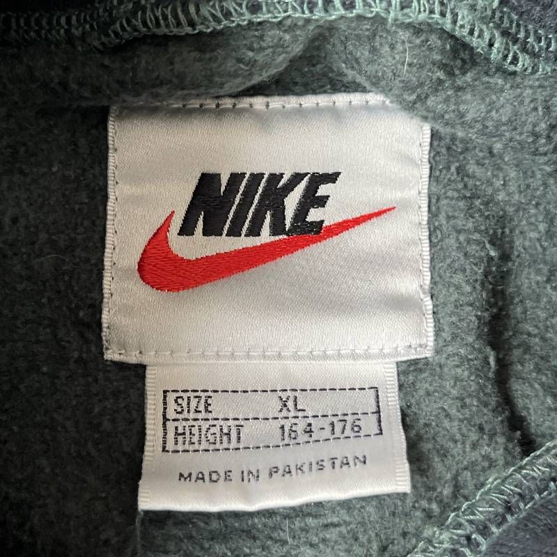 Vintage Nike 90s Silver Tag Boxy Cropped Hoodie Faded Moss
