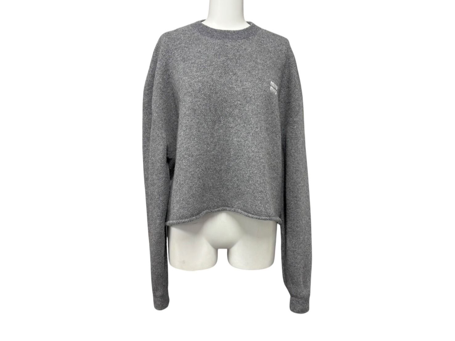 極美品 MIUMIU ミュウミュウ ニット ロゴ MML804 S232 1XS9 イタリア製