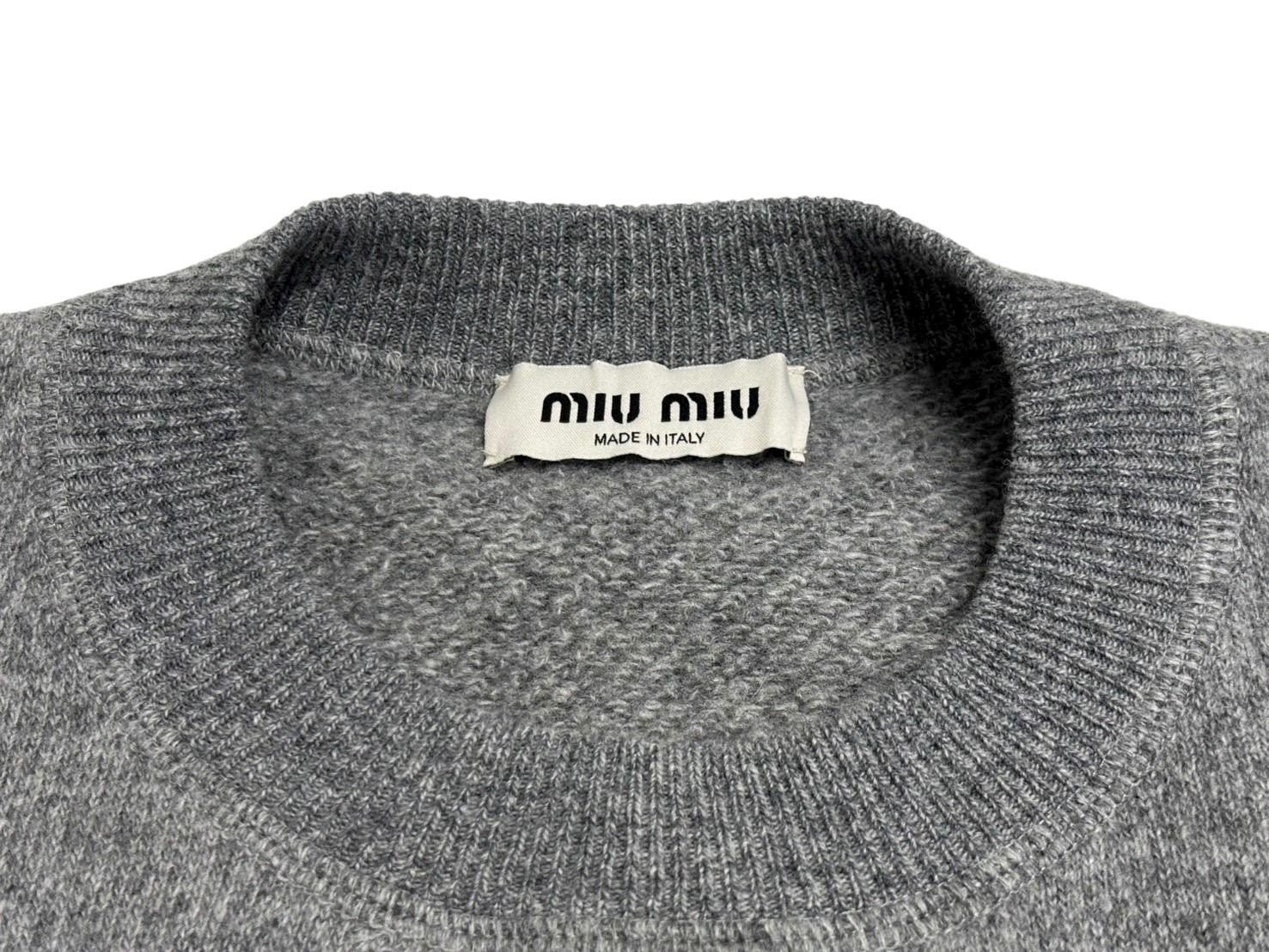 極美品 MIUMIU ミュウミュウ ニット ロゴ MML804 S232 1XS9 イタリア製