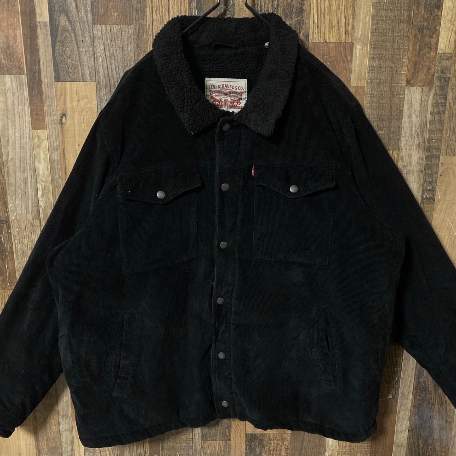 コーデュロイ リーバイス 2XL ブラック ジャケット メンズ 古着 長袖 