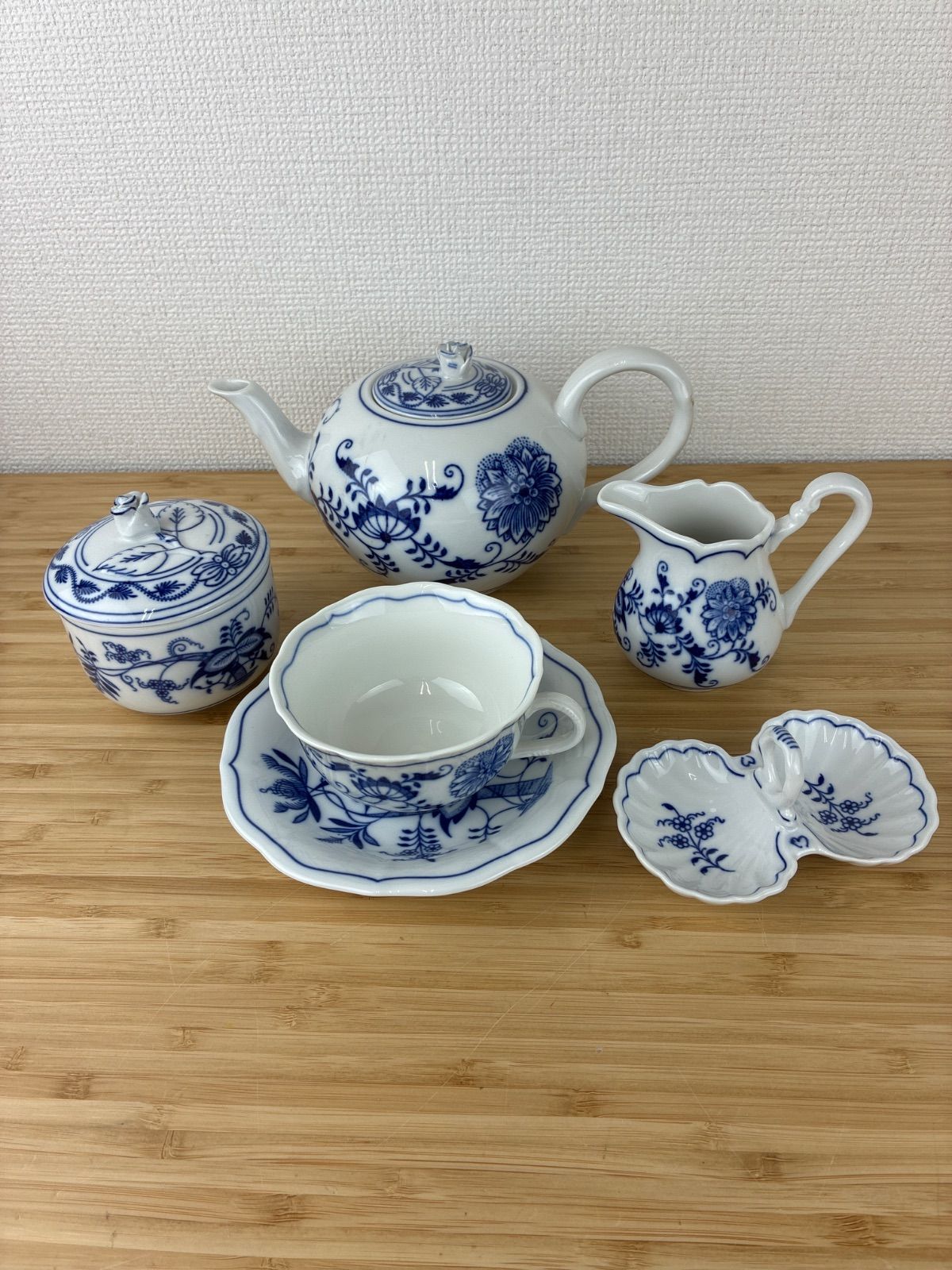 未使用 カールスバード ボヘミア ブルーオニオン 16点 ティーセット Carlsbad カールスバード 【中古美品】ブルーオニオンティーセット