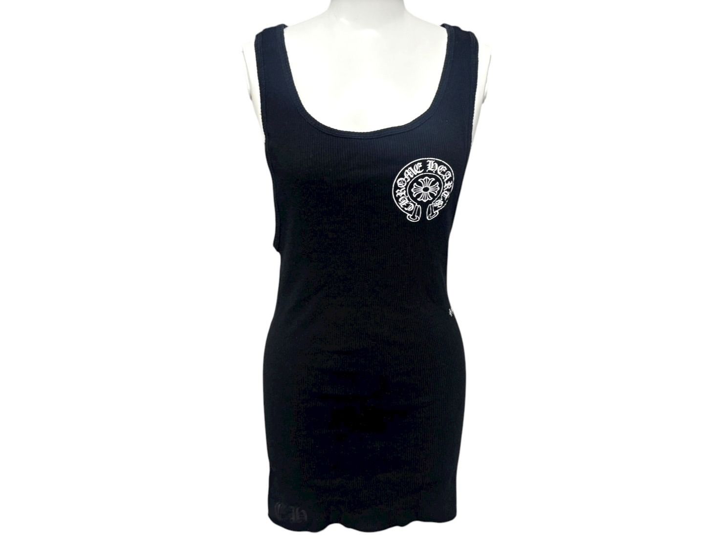 CHROME HEARTS クロムハーツ タンクトップ ノースリーブ サイズM FUCK YOU ホースシュー プリント ブラック 4b008763