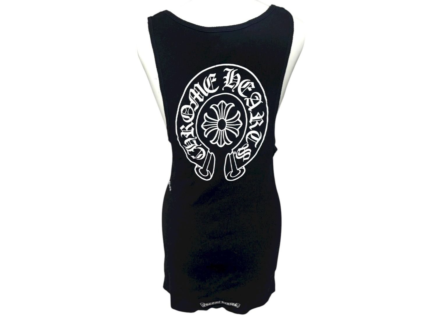 CHROME HEARTS クロムハーツ タンクトップ ノースリーブ サイズM FUCK YOU ホースシュー プリント ブラック 4 b 008763