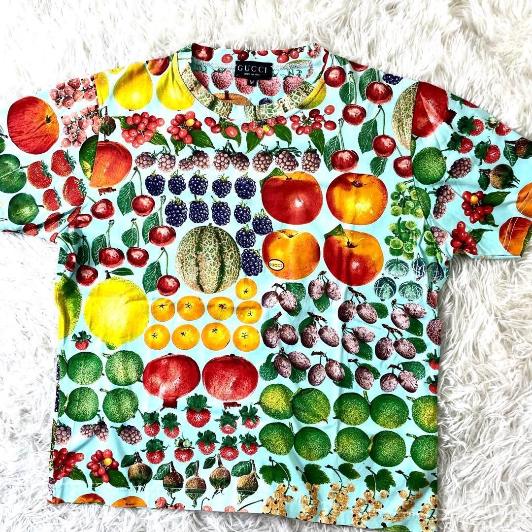 Gucciフルーツプリント 半袖Tシャツ Mサイズ 新品同様 グッチ GUCCI Tシャツ 半袖 フルーツ柄 レディース 黒 - メルカリ