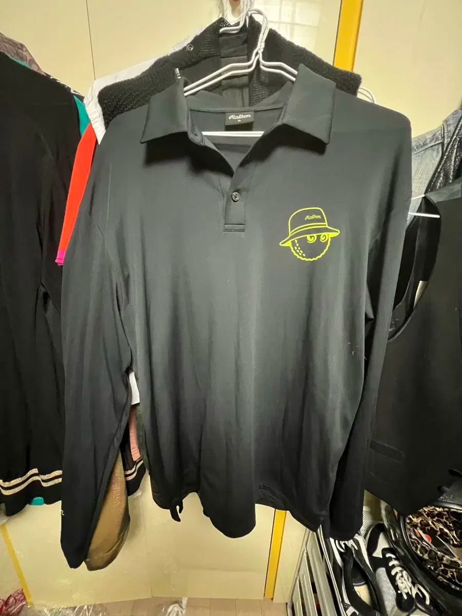 マルボンゴルフ ブラック 長袖 ポロTシャツ