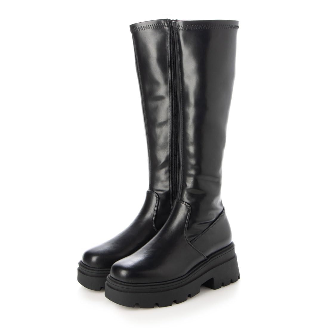 イーボル ロングブーツ 2段ソール厚底ストレッチロングブーツ