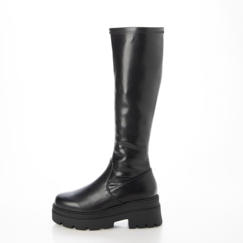 ロングブーツ 2段ｿｰﾙ厚底ｽﾄﾚｯﾁﾛﾝｸﾞﾌﾞｰﾂ