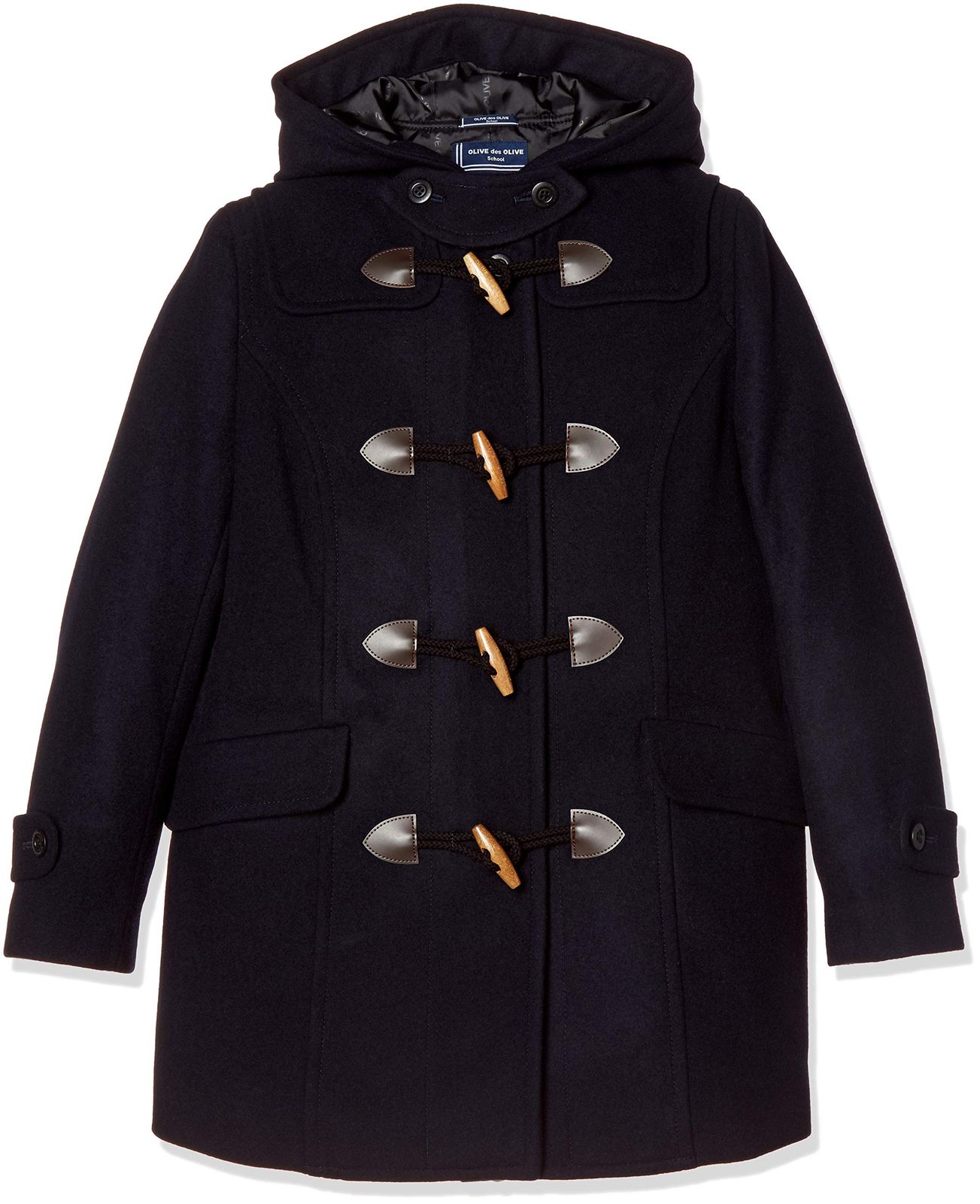 オリーブデオリーブスクール ファスナー付きダッフルコート JC752 レディース 紺 日本 L 日本サイズL相当