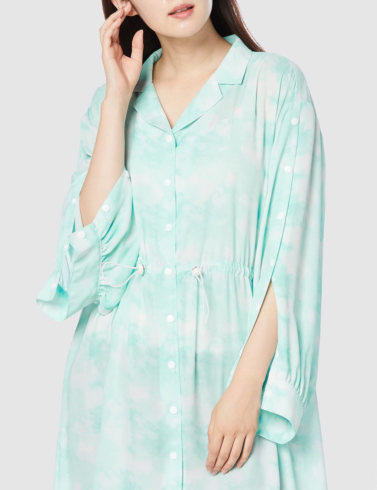 マーブルプリントシャツドレス レディース