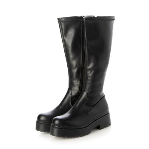 イーボル ロングブーツ ストレッチ厚底ブーツ BL M