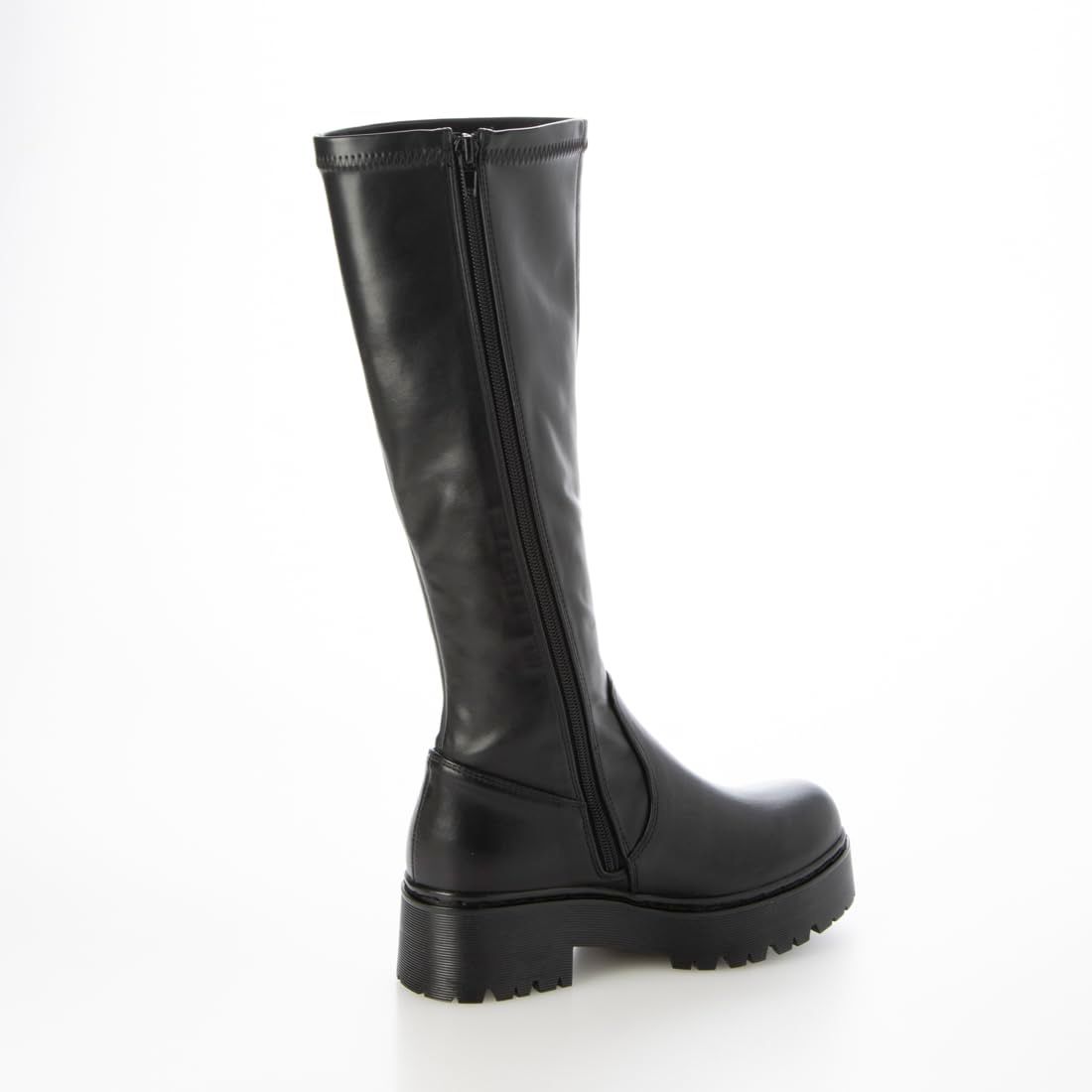 ストレッチ厚底ブーツ BL