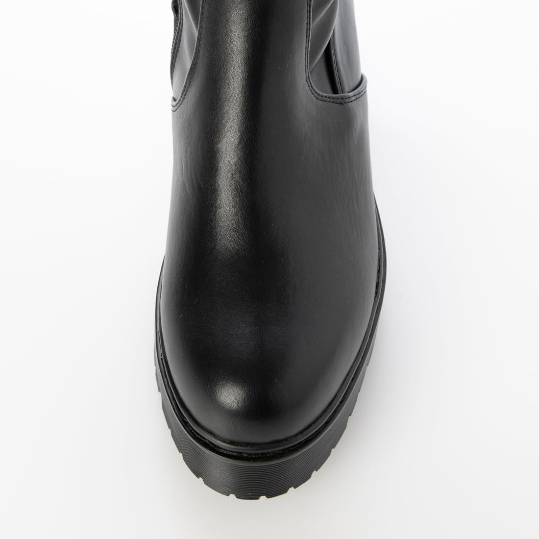 ストレッチ厚底ブーツ BL