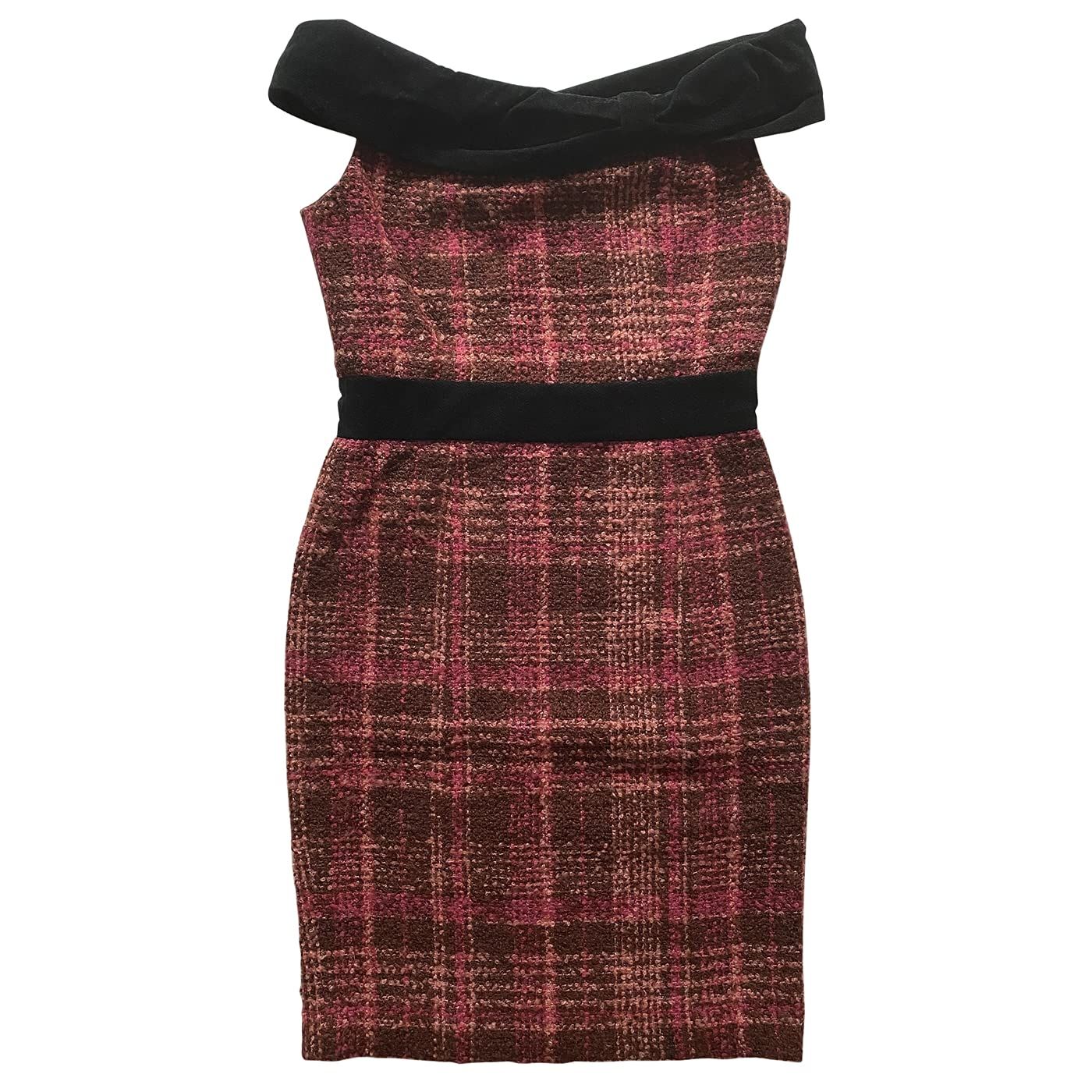 フォーチュナトウキョウ カジュアルドレス ファンシーブークレ ツイードワンピース レディース ブラウン 日本 M 日本サイズM相当