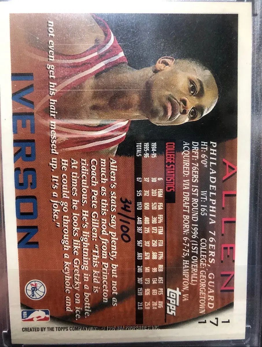 アイバーソン topps original ルーキー 100