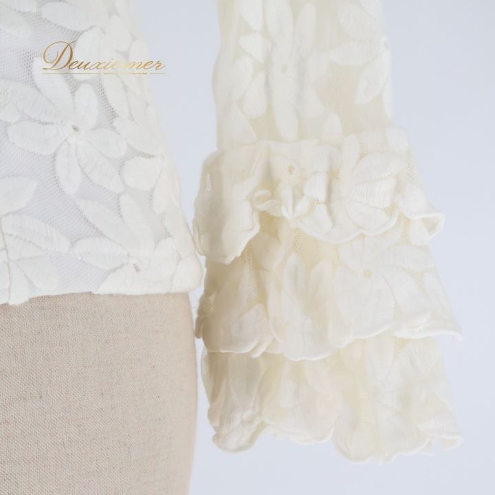 フラメンコ 衣装 ソニアジョーンズ SONIA JOHNES トップス ブラウス 白 花 レース かわいい ボランテ フリル ダンス パーティ 発表会 ホワイト系 花モチーフ レディース スタイリッシュ おしゃれ 衣装ブラウスサイズ