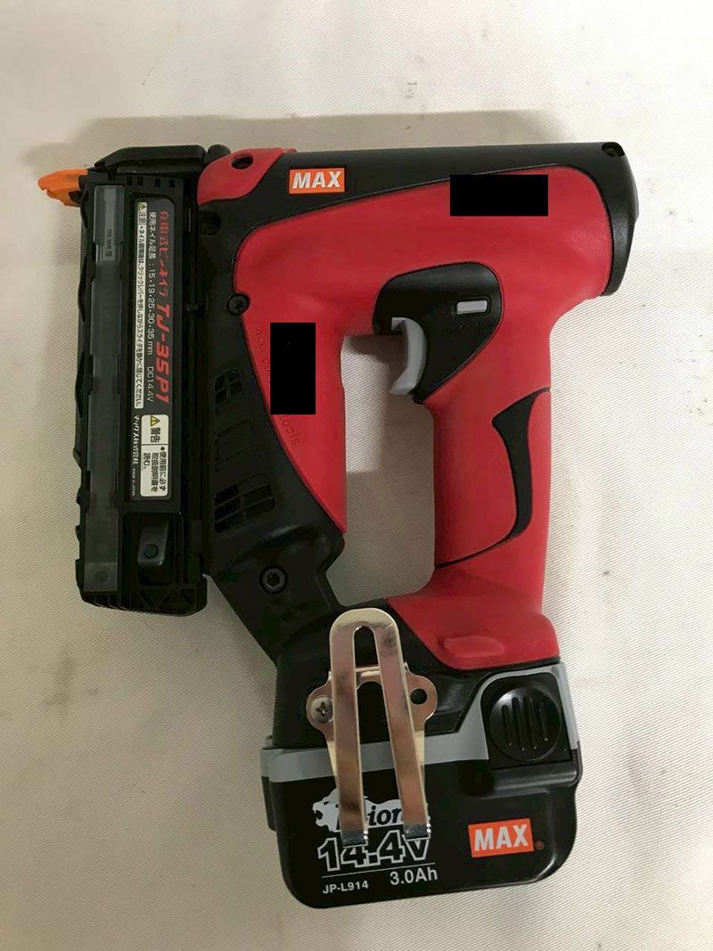 北見市発 マックス MAX 充電式ピンネイラ TJ-35P1 赤 コードレス DIY 内装仕上げ 前使用者名前あり