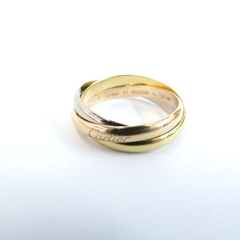 瀬戸大橋店 CARTIER カルティエ リング 指輪 トリニティ リング SM B4235100 サイズ 57 約17号 マルチ 135