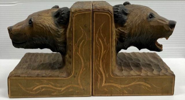木彫り　熊　ブックエンド　2点　まとめ売り　彫刻　北海道　アイヌ　レア　希少 木彫り 熊 ブックエンド 2点 まとめ売り 彫刻 北海道 アイヌ レア 希少