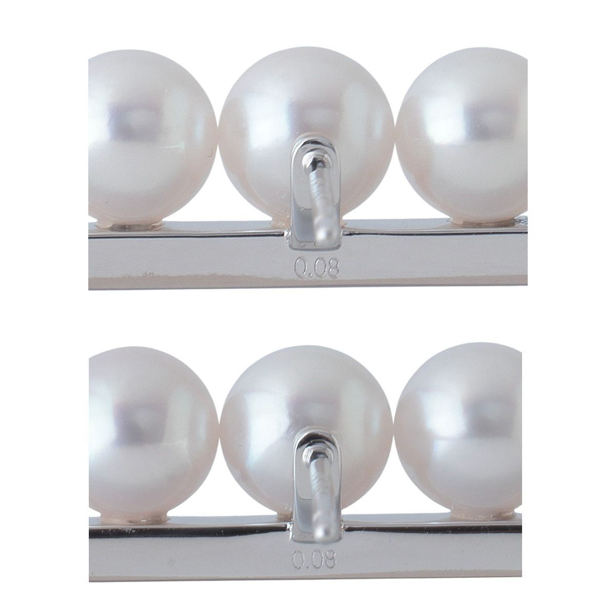 タサキ バランス プラス パール ダイヤ ピアス 5.5mm 0.08ct×2 750WG E