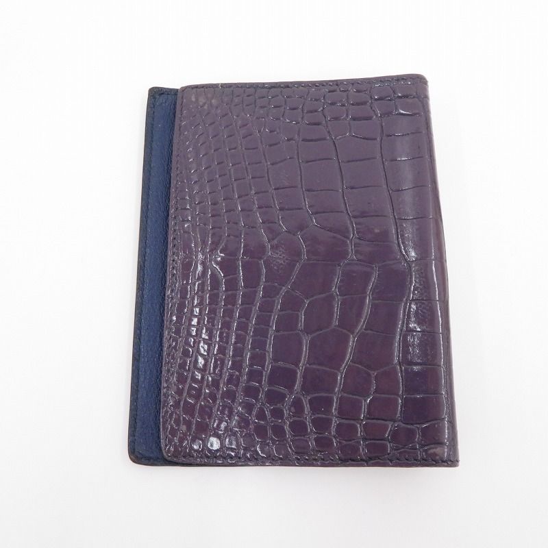 HERMES エルメス 手帳カバー アジェンダ PM クロコダイル アリゲ-ター - パープル 125