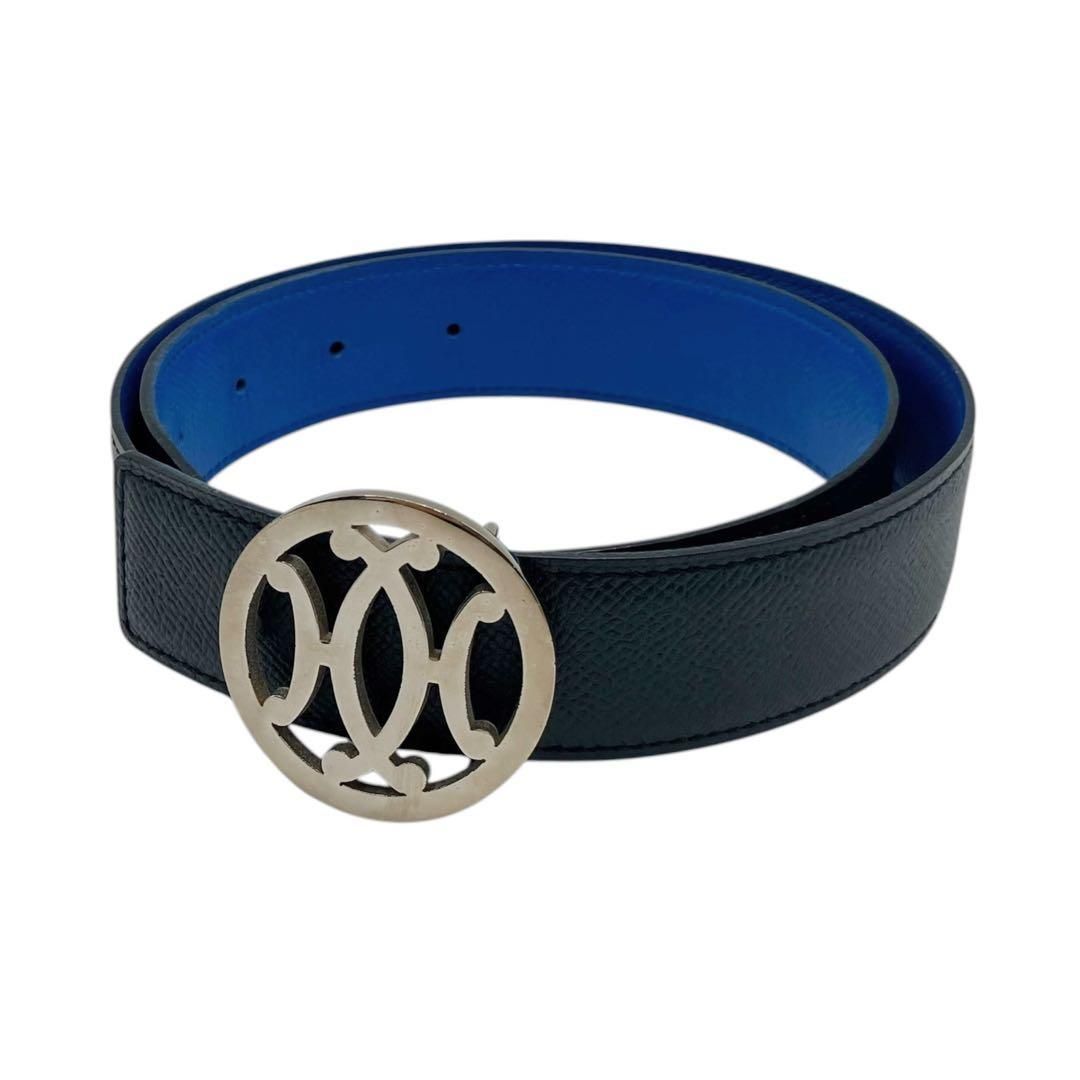 エルメス ダブルH 70 レザー ベルト ブラック