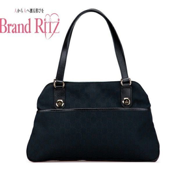 グッチ GGキャンバス トートバッグ ショルダーバッグ 163288 ABランク ブラック キャンバス レザー レディース GUCCI 名谷店