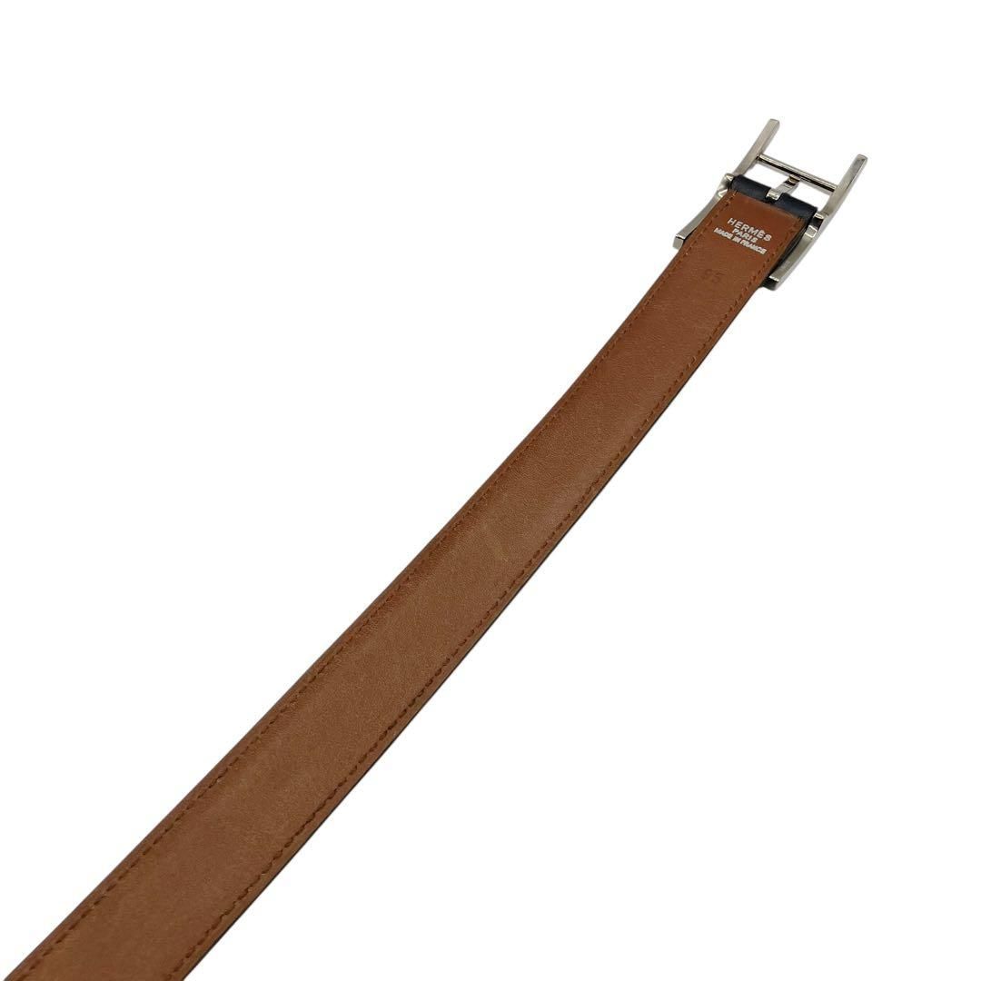 ⭐️良品⭐️ エルメス アピ ベルト 95 ブラック ブラウン シルバー