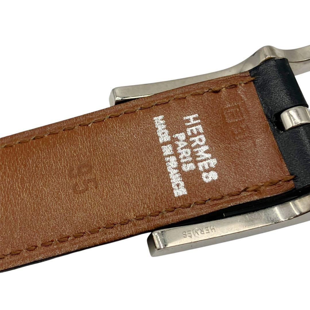 ⭐️良品⭐️ エルメス アピ ベルト 95 ブラック ブラウン シルバー