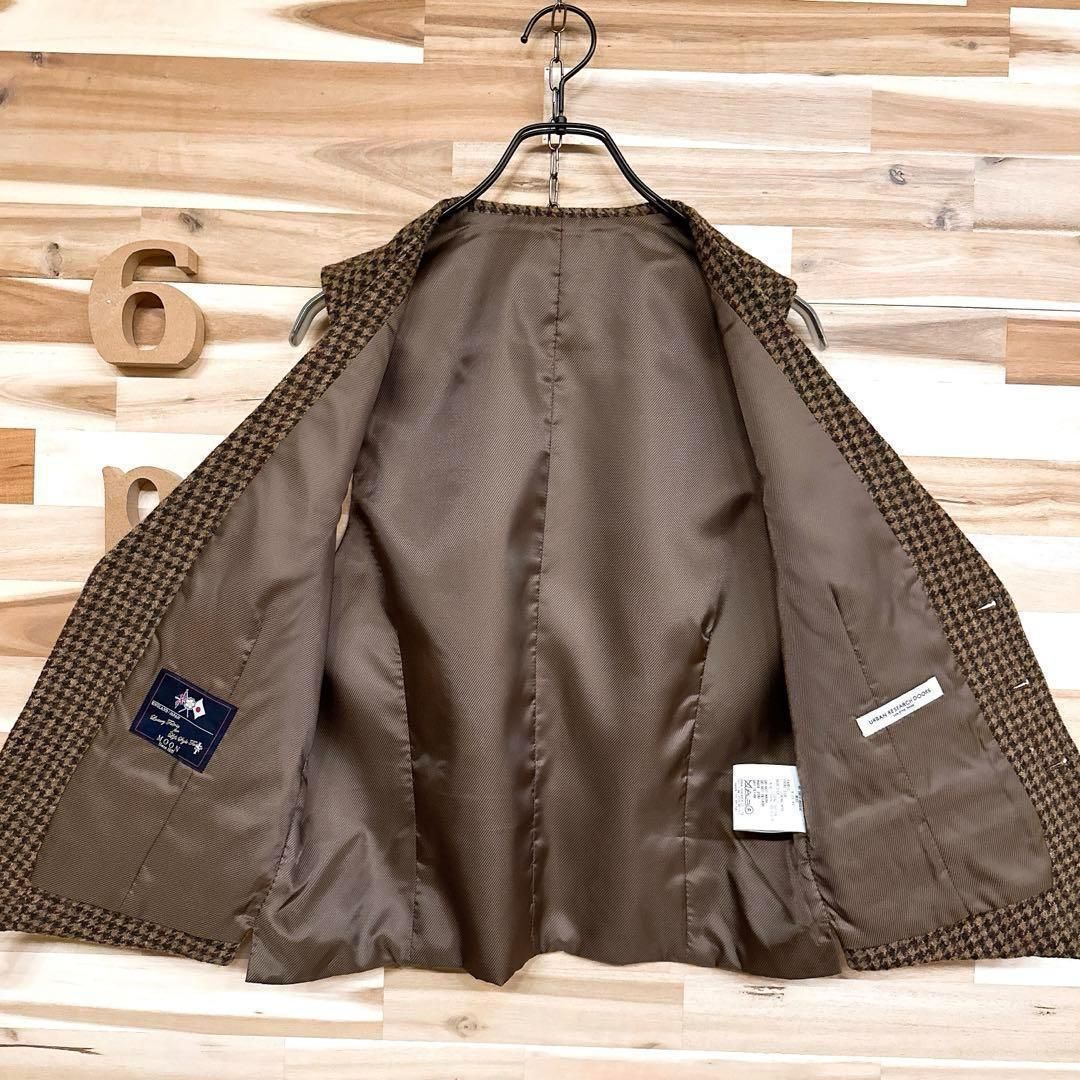 アーバンリサーチ×ムーン】限定コラボ 千鳥チェック切り替え ベスト 茶