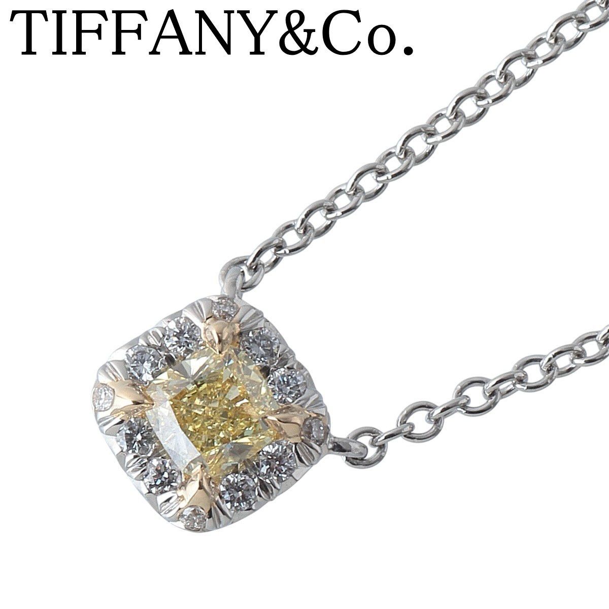 ティファニー ソレスト ネックレス イエローダイヤ 約0.20ct 40cm PT950 AU750YG 箱 仕上げ済 TIFFANY 23518