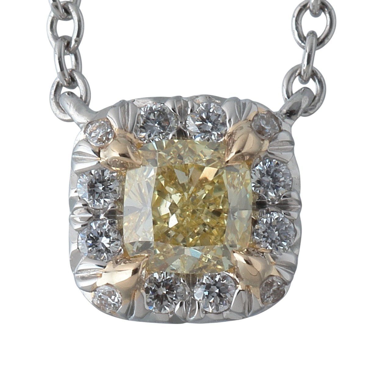 ティファニー ソレスト ネックレス イエローダイヤ 約0.20 ct 40 cm PT 950 AU 750 YG 箱 仕上げ済 TIFFANY 23518