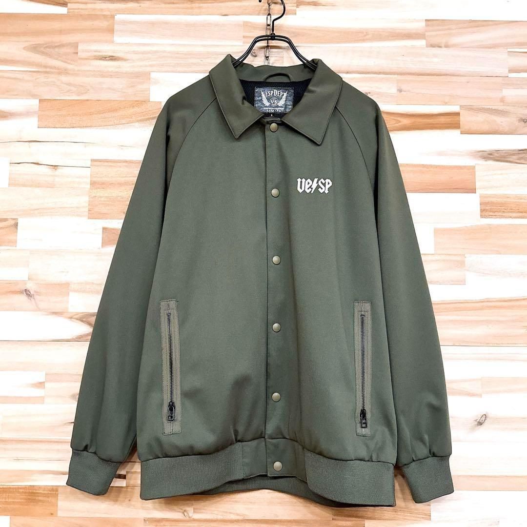 美品/廃番【ベスプ】デプト コーチ ジャケット スノボ ウェア S カーキ×白 美品/廃番【ベスプ】スノボ ウェア デプト コーチジャケット S カーキ
