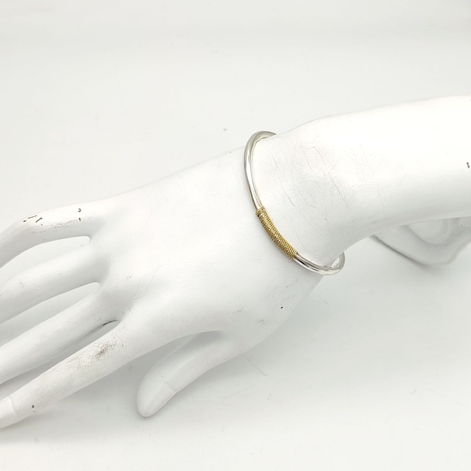 美品】203 Jewelry コンビバングル K18×シルバー925 SILVER 9.5g